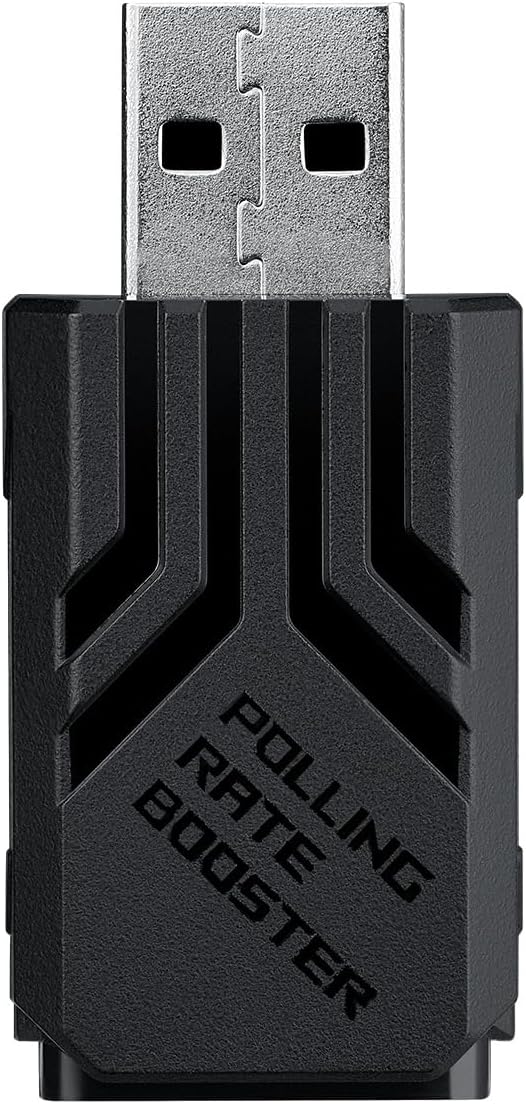 ASUS ROG Polling Rate Booster – USB 2.0 Type-A 8000 Hz Polling Rate in Wireless/Wired Ultra-Low Latency with ROG SpeedNova Technology Plug-and-Play with Compatible ROG Mice &amp Keyboards - Black