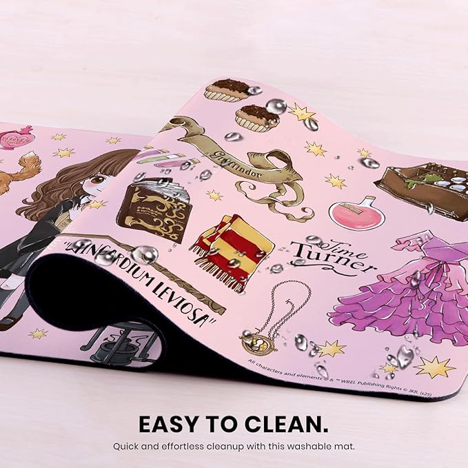 Head Case Designs Officially Licensed Harry Potter Hermione Pattern Graphics 23.62 x 11.81 x 0.12 inches (600 x 300 mm) - L Gaming Office Desk PC Keyboard Mouse Mat Pad