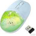 Wireless MouseGlitter Animal Design 3-Device Bluetooth &amp 2.4 G 4000 DPI RGB Light Multi-Mode Portable Mouse for PC Laptop Office Gaming Students Home Travel Use (Green)