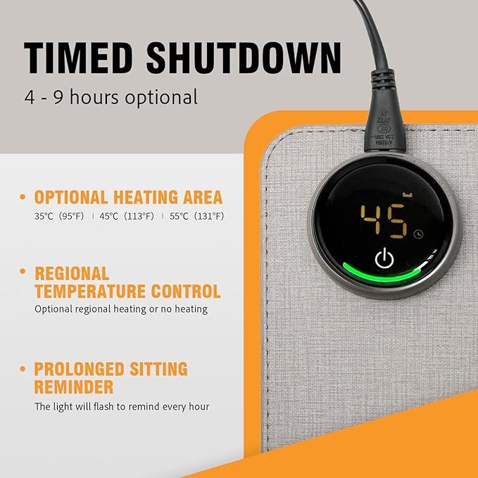 Heated Desk Pad Mouse Pad - 3-Level Temperature Control 6-Level Timer (4-9 Hours) PVC Material Desk Mat for Keyboard and Mouse31.5 x 13