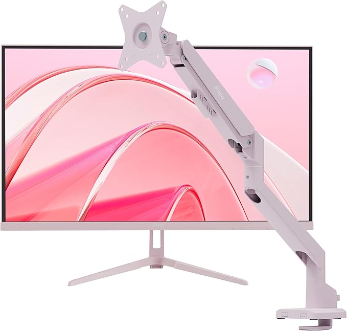 Pixio PX278 Wave Pink 27 inch 180Hz Refresh Rate FHD 1440p Resolution Fast IPS Panel 1ms GTG Response Time Gaming Monitor and PS1S Wave Pink Single Monitor Arm - Fits up to 32 inches and 19.8lbs