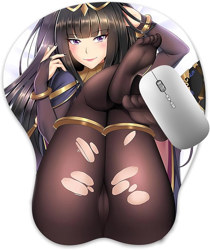 3D Mouse Pad Oppai Mousepad with Soft Gel Wrist Rest Anime Manga Gaming Boob pad Anti-Slip Mouse Mat （Tharj）