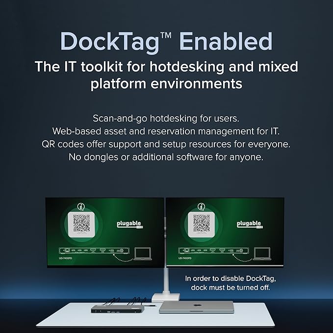 Plugable USB C Docking Station 5 Monitors 140W DisplayLink Dock Connects up to Five 4K Displays for MacBook Windows Thunderbolt 4 Laptops 2x HDMI 3x USBC 2.5Gbps Ethernet Driver Required UD-7400PD