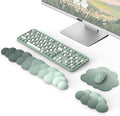 MoKo Cloud Wrist Rest Ergonomic Cloud Keyboard Wrist Rest with Mouse Rest Wrist Pad Durable Polyester Cloud Arm Rest Wrist Pad for Keyboard and Mouse for Office Gaming Computer Laptop Green