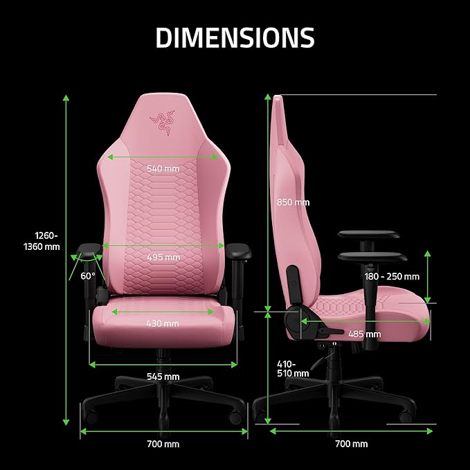 Razer Iskur V2 X NewGen Ergonomic Gaming Chair: Gen-2 EPU Leather with Cooltouch - Lumbar Support - Ultra-Wide Base - High Density Foam Cushions - Adjustable 152 Degree Recline - 2D Armrests - Quartz