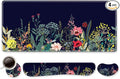 DINKY Keyboard Mouse Pad Set Large Gaming Mousepad + Memory Foam Ergonomic Keyboard Wrist Rest Support Easy Typing Pain Relief 4Pcs (35.4 x 15.7) Extended Desk Mat-Flower Weed