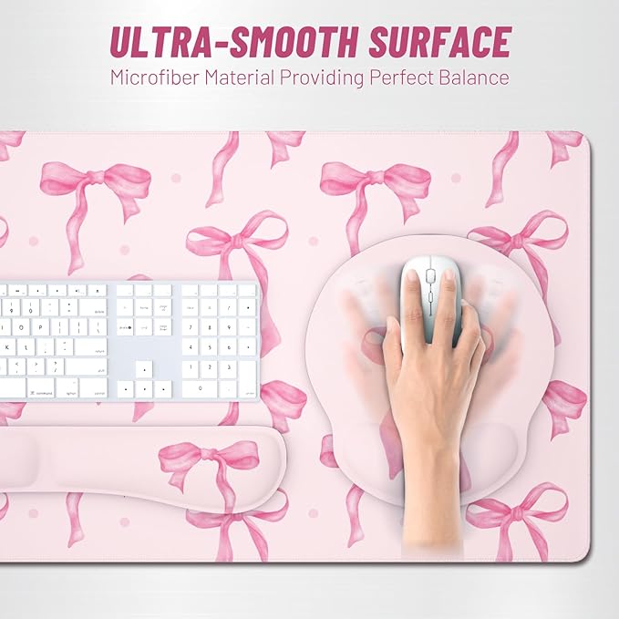 Ovenbird Mouse Pad Set 4-in-1 Pink Bow