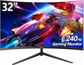 ZZA 32 Inch Curved Gaming Monitor 240hz1K 1080P Computer PC Monitor with 1500R |1ms (GTG) | HDR 600|Curved|122% sRGB|DP/HDMI|VESA|FreeSync &amp G-SynMount Business Office Casual Gaming Monitors