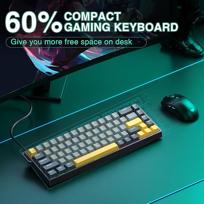 AULA WIN68 HE MAX - Hall Effect Gaming Keyboard with Magnetic Switch Adjustable Actuation Fast Trigger Mode 8KHz Polling Rate RGB Backlit Wired Mechanical Gaming Keyboard 60 Percent