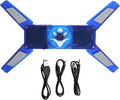 DR - 2008 Laptop Cooling Pad Foldable USB Computer Cooler with Hub Low Noise Heat Dissipation Fan 500-2500RPM High Speed Cooling for Laptop Blue LED Light and Built - in Spea