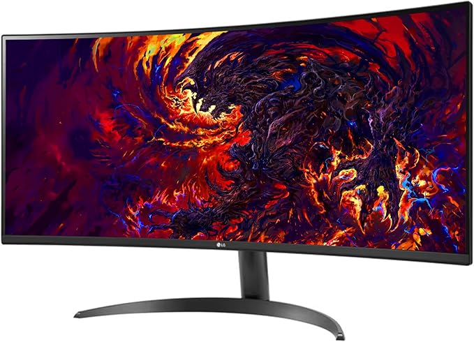 LG 34 WQHD Curved Monitor 100Hz IPS HDR 10 AMD FreeSync PBP Auto Input Switch Dual Controller 1 x DisplayPort 2 x HDMI Black