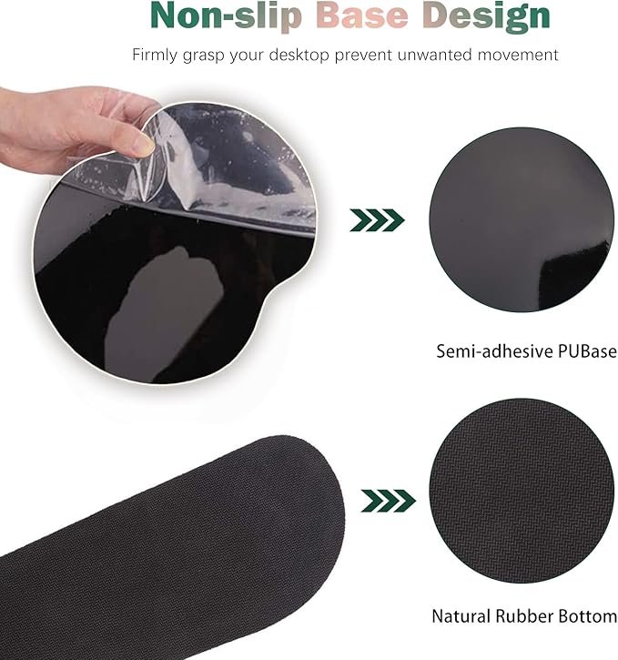 ARTSO Desk Mat Large Gaming Mouse Pad Wrist Support Set Ergonomic Keyboard Wrist Rest Desk Pad with Coaster Combo Extended Mousepad with Non-Slip for Home Office Abstract Point