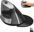 Delton S22 Vertical Wireless Mouse Ergonomic Design 2.4G USB Dongle 6 Buttons 3 Adjustable DPI Levels (800/1600/2400) Removable Palm Rest Silent Click &amp Durable for PC Laptop MacBook - Bla