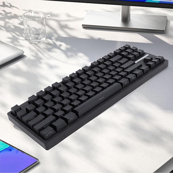 Yoidesu 87 Key Mechanical Keyboard Red Switch RGB Backlit 3 Modes Bluetooth Type C Wired Gaming Keyboard Compact and Lightweight