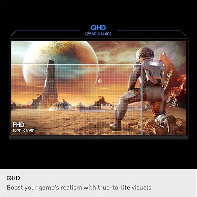 Samsung 27” Odyssey G5 G50F QHD Resolution Gaming Monitor 180Hz Refresh Rate Fast IPS Panel HDR10 NVIDIA G-Sync Compatible 1ms Response Time (GtG) AMD FreeSync™ Adjustable Stand LS27FG502ENXZA