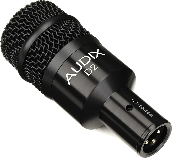 AUDIX D2 Hypercardioid Dynamic Instrument Microphone for Kick Drums Toms and Bass Instruments