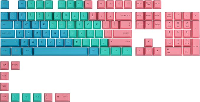 Glorious GPBT Dye Sublimated Keycaps (Pastel) - Thick PBT Plastic 114 Keycap Set for Full Size TKL Compact 75% Mechanical Keyboards