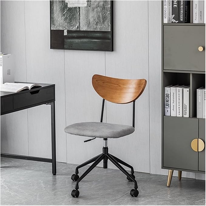 Adjustable Office Computer Chair with Armrest Furniture Office Chair Office Home Gaming Chair Bedroom Wooden Backrest Computer Chair