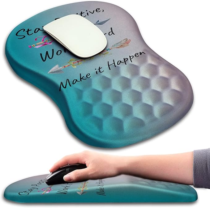 Mouse Pad Wrist Support Ergonomic Mouse Pad with Massage Dot Comfortable Computer Mouse Pad for Laptop Wrist Rest Pain Relief Mousepad with Non-Slip PU Base for Office &amp Home 12 x 8 in