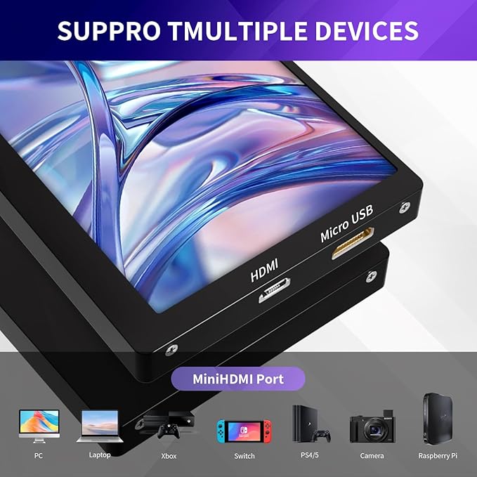 5 Inch Monitor Screen Display IPS Small Hdmi Monitor 800x480 Mini LCD Screen Portable Display Monitor HDMI-Compatible Module for Raspberry pi 3/3B/3B+/4/4B Orange pi Banana pi Mini PC
