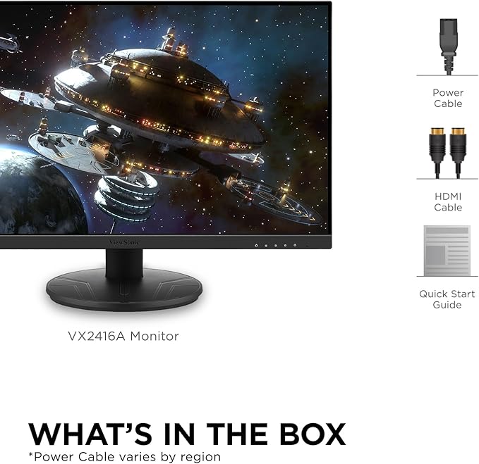 ViewSonic VX2416A 24 Inch 1080p 1ms 120Hz IPS Gaming Monitor with Eye Care USB C HDMI 1.4 and DisplayPort Inputs