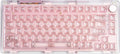 KiiBoom Phantom 81 75% Transparent Mechanical Gaming Keyboard Hot Swappable Custom Gasket Keyboard with RGB Backlit Clear Keycap Rechargeable Battery Triple Mode for Win/Mac (Phantom 81 V2 Pink)