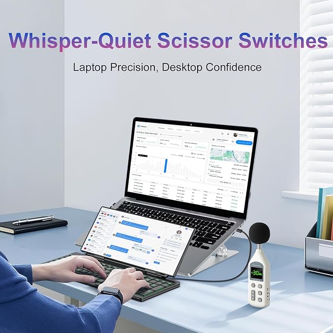 12.8 Portable Touchscreen Keyboard Screen Extender with Silent Keyboard USB-A Type-C Monitor for Laptop Desktop Mini PC MacBook(Driver Need)