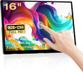 Portable Touchscreen Monitor 16 Inch 1920X1200P Monitor IPS Touch Screen Monitor with USB C HDMI Port 300cd/m² External Monitor for Laptop PC Phones Computer Ras Pi