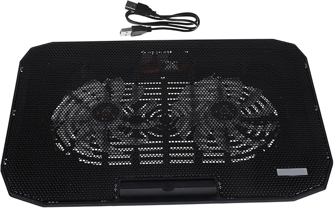 Foldable Height Laptop Stand with USB Powered Cooling Fan Mesh Ventilation Base for Notebooks Quiet Radiator Exhaust Fan for Gaming Work and Home Use
