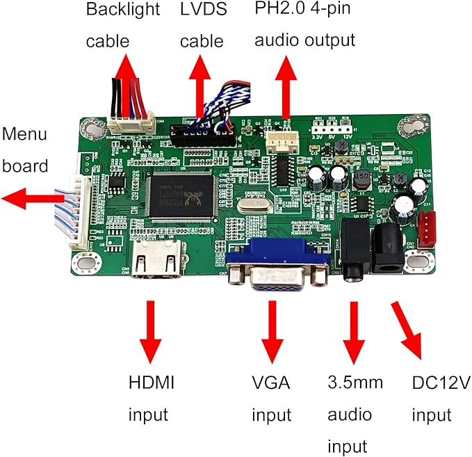 LCD Controller for LM270WQ1 SDB3 eDP Panel 2K HDMI Video Audio Driver Board