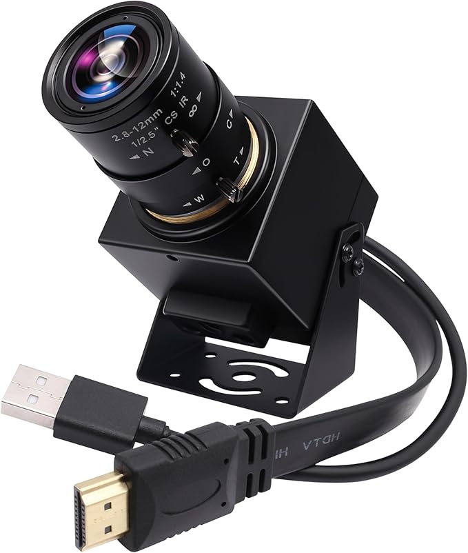 SVPRO 4K USB HDMI Camera Manual Zoom Webcam for Close Up with 2.8-12mm Variable LensPlug and Play Camera for IndustrialStreaming and Home Video