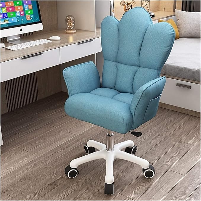 Katzowen Home Office Chair Dwelling backrest Gaming Chair Reclining Swivel Chair Simple Lift Cute Group Chair Faineant Learning (Color : Blue)