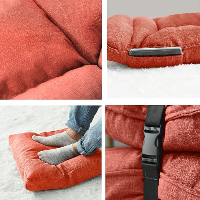 Floor Chair Floor ChairHome Folding Meditation Chair Adjustable Backrest Padded Gaming Chair Floor Seating with Removable Washable Cover for115x58x12cm (Color : Gray) Green