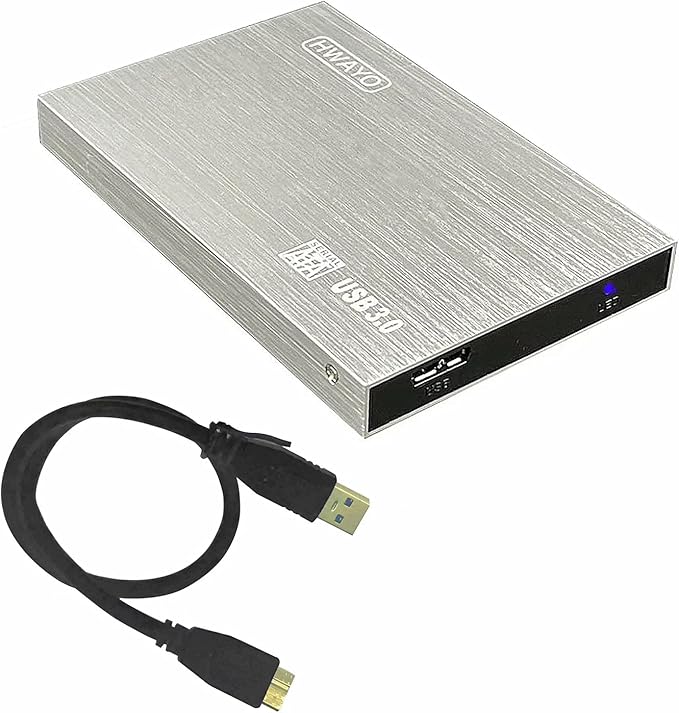 2.5'' HDD 750GB Ultra Slim Portable External Hard Drive USB3.0 Storage for Xbox One Console PC Laptop MacBook (Silver)