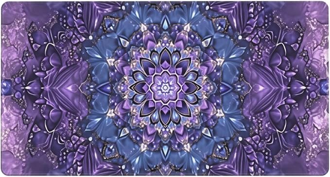Purple Mandala Boho Floral Desk Cover MatExtended Large Mouse PadComputer Laptop Mat Desk Decor for Office Game Home 30x16 Inch