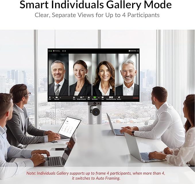 4K Conference Room Camera System AI Auto-Tracking PTZ Camera 15x Zoom(3x Optical) with Bluetooth Speakerphone Set 120° Wide-Angle 16-Foot Mic Pickup for Zoom YouTube Teams OBS and More