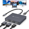 USB C to HDMI + 2 Displayport Adapter 3 Monitors 4K60Hz DP HDMI Splitter 1 in 3 Out for Extended Display with PD 100W Charging Plug &amp Play Compatible with LaptopPCUSB-C Graphics Card