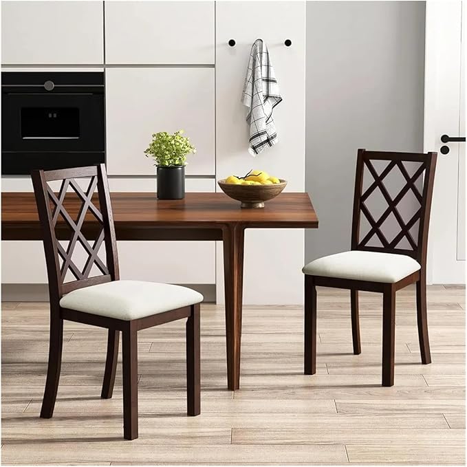 Adjustable Office Computer Chair with Armrest 1pcs Wooden Armless Kitchen Dining Chairs Rubber Wood Legs Max Load 400Lbs