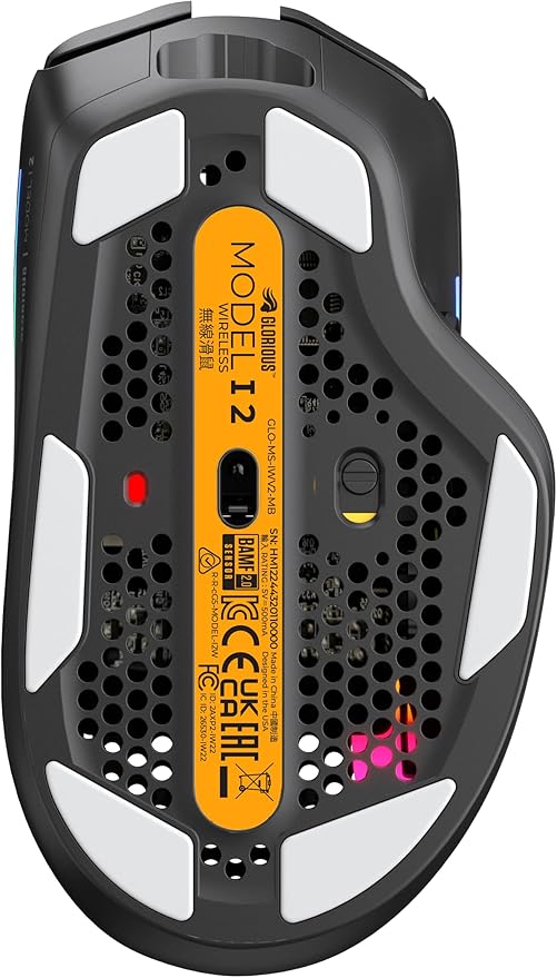 GLORIOUS Gaming Model I 2 Wireless Gaming Mouse - Hybrid 2.4Ghz &amp Bluetooth 75g Superlight 9 Buttons (2 Swappable) RGB PTFE Feet MMO/MOBA/FPS Long Battery Life Side Thumb Rest - Black