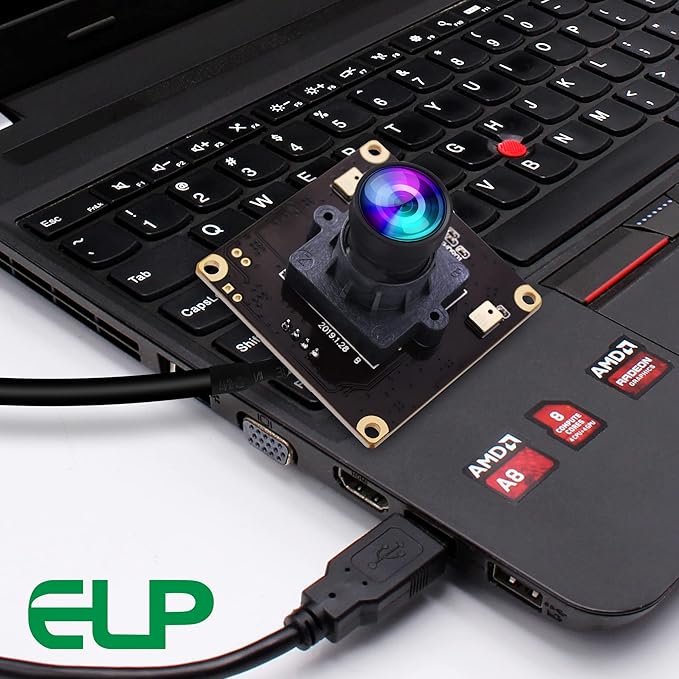 ELP 4K USB Camera Module with Microphone for Computer - 8MP Industrial Lightburn Camera IMX317 - 100 No Distortion Lens