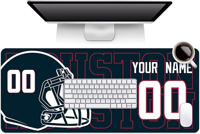 ANTKING Houston Mouse Pad for Men Women Youth Gifts Custom Name and Number Desk Pad