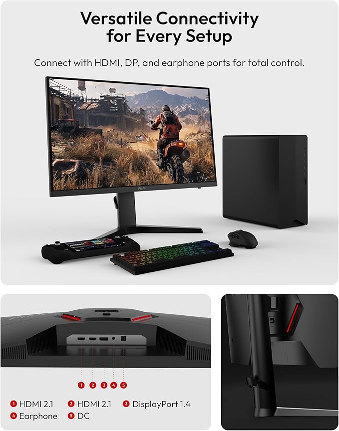Pixio PX279 Prime Neo 27 inch 240Hz Refresh Rate FHD 1080p Resolution Fast IPS Panel 1ms GTG Response Time Gaming Monitor with PS2S Ultrawide Heavy-Duty Premium Single Monitor Arm