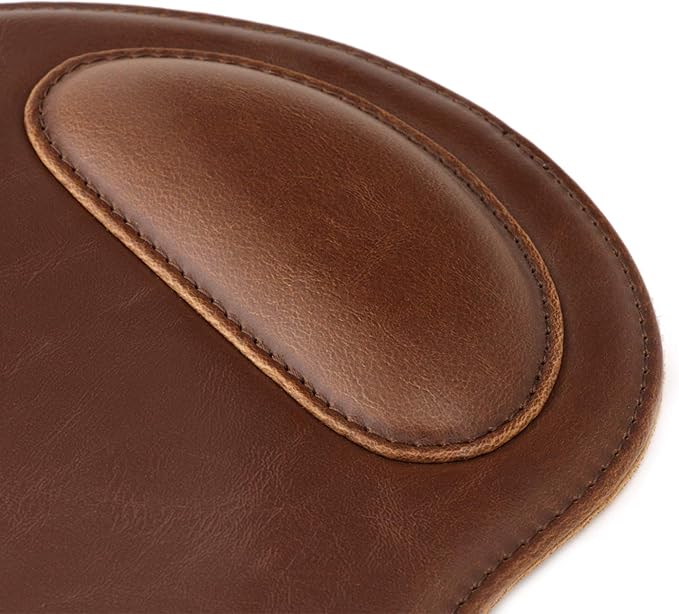 Londo PU Leather Oval Shape Non-Slip Mousepad with Wrist Rest Support Waterproof Surface Comfort Memory Foam Light Ergonomic Design Mouse Pad for Laptop Desktop