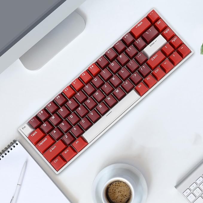 Zunate 68 Key Wired Mechanical Keyboard RGB Backlit Mechanical Gaming Keyboard with Red Switch Ergonomic for Computer with USB Port Type C Wired RGB Multiple Lighting Modes