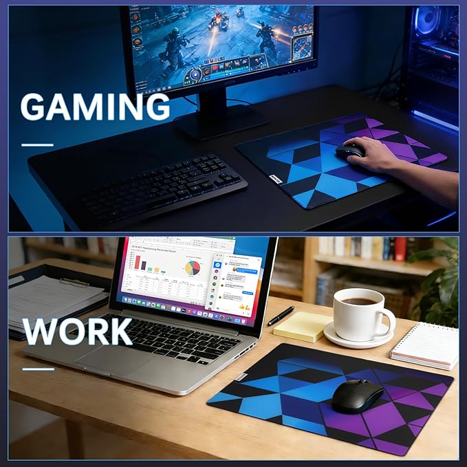 Glass Mousepad | Glass Gaming Mouse Pad | 17.7”x15.7” | for Gaming &amp Work | Ultra-Smooth Micro-Etched Surface | Dirt- and Scratch-Resistant | Tempered Glass with Anti-Slip Base