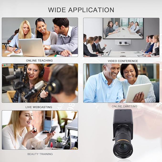 4K HD Camera Computer Camera Webcam 8 Pixels 10X Optical Zoom 60 Degree Wide Angle Manual Focus Auto Exposure Compensation with Microphone Tod USB Plug &amp Play for Video Conference Online