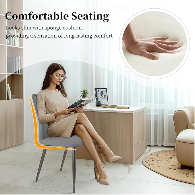 Adjustable Office Computer Chair with Armrest 2pcs Leather Upholstered Dining Chair with High Backrest for Living Room Kitchen(Light Khaki)