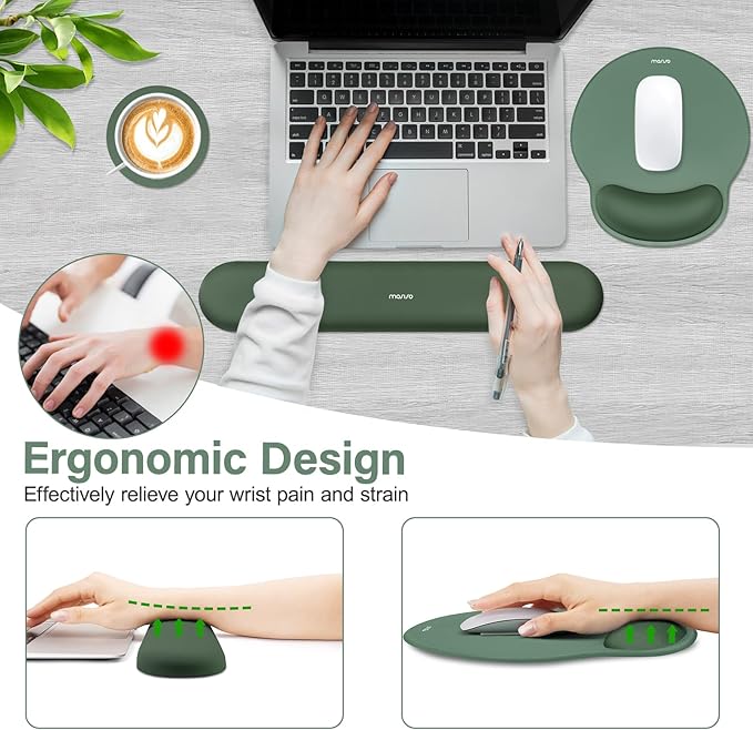 MOSISO Laptop Case 13-13.3 inch Puffy Laptop Sleeve Polyester Horizontal Bag with Small Case Wrist Rest Support for Mouse Pad&ampKeyboard Set Circle Curved Ergonomic Mousepad&ampCoaster Midnight
