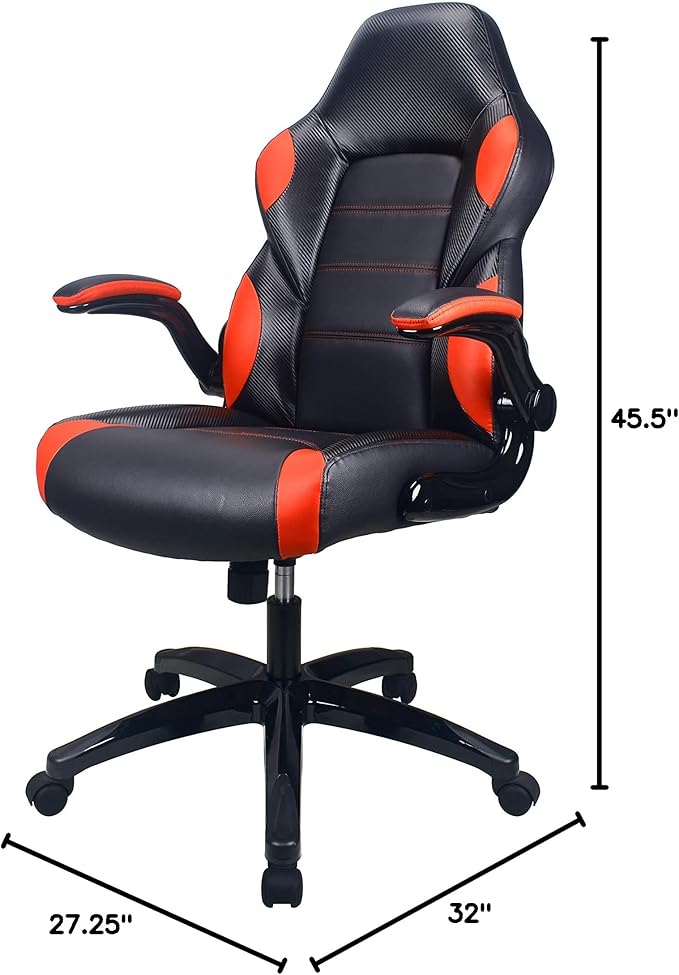 Playr Faux Leather Ergonomic Gaming Chair from Raynor Gaming (Red)