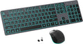 Quiet Wireless Keyboard and Mouse Backlit Rechargeable Silent Flat Keyboard Mouse Combo Jiggle Mouse 2.4GHz Cordless Slim Keyboard Mouse for Mac Windows PC Computer Laptop Desktop (Space Gray)